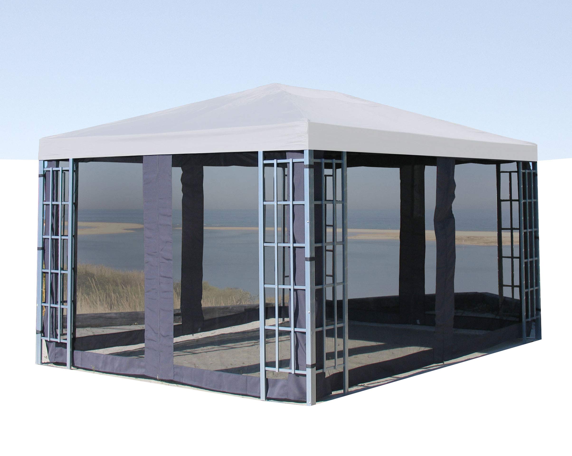 Jolof Store Gazebo Side Panels with Mosquito Net, 3x4m Anthracite