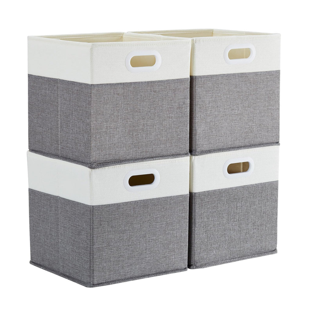 Mangata Fabric Storage Cubes – 30cm Collapsible Linen Baskets, 4-Pack