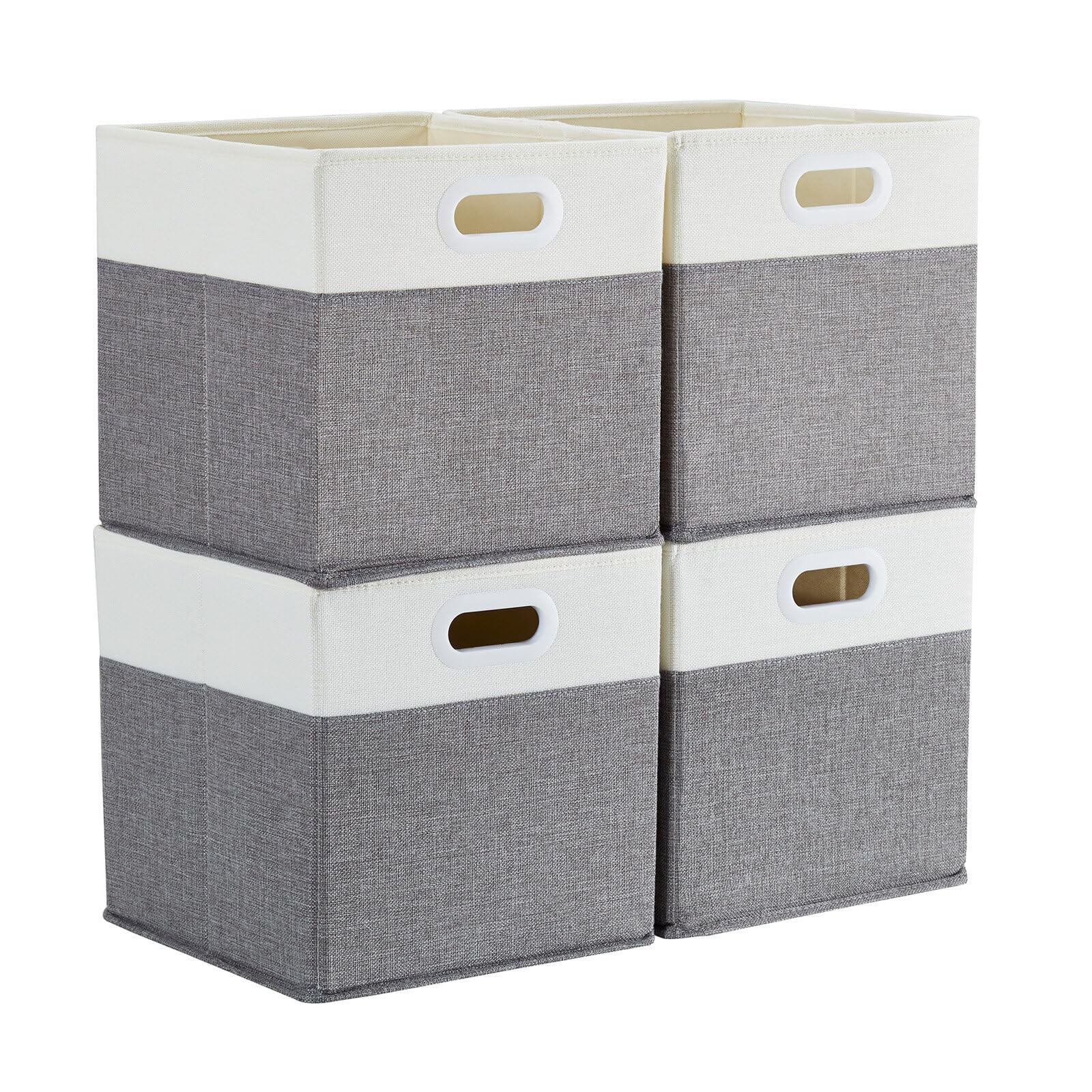 Mangata Fabric Storage Cubes – 30cm Collapsible Linen Baskets, 4-Pack