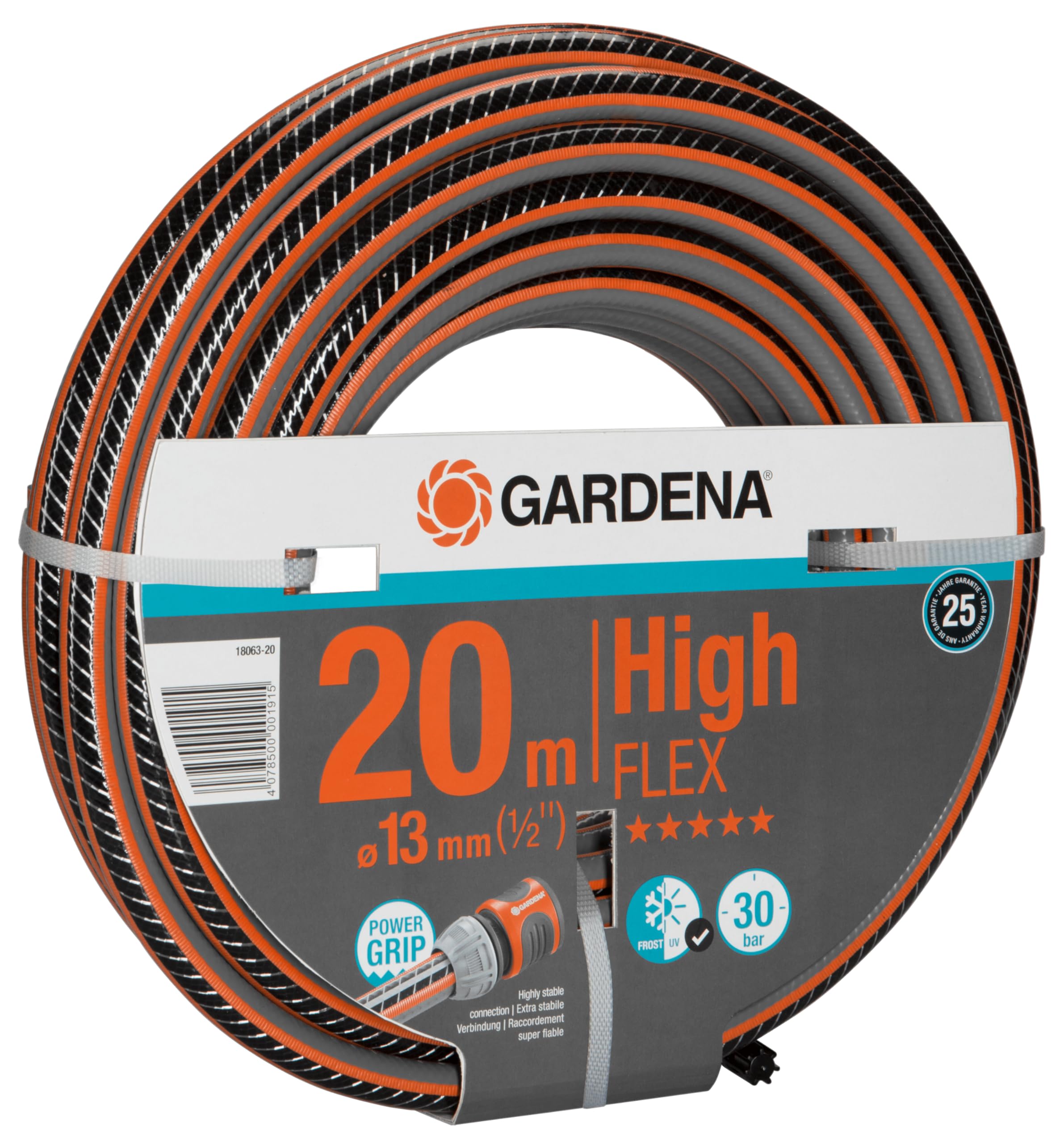 Gardena Comfort Highflex Garden Hose | 13mm (1/2") x 20m | UV Resistant