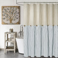 Linen Cotton Striped Shower Curtain – Rustic Farmhouse