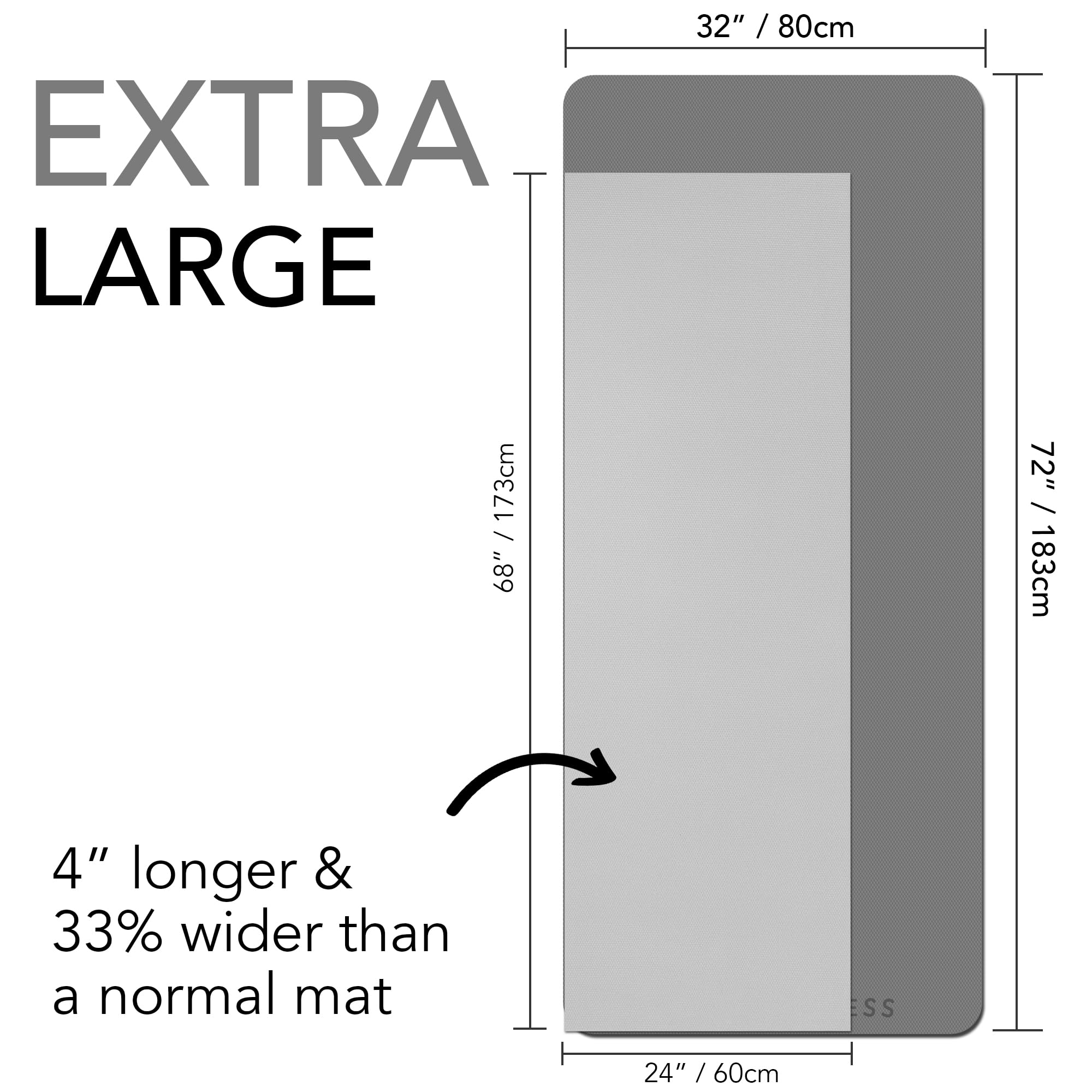 Extra Wide TPE Exercise Mat - 10mm Thick Non-Slip Yoga Mat