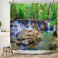HORIWE Marble Shower Curtain – Waterproof Anti-Mildew Polyester with Hooks