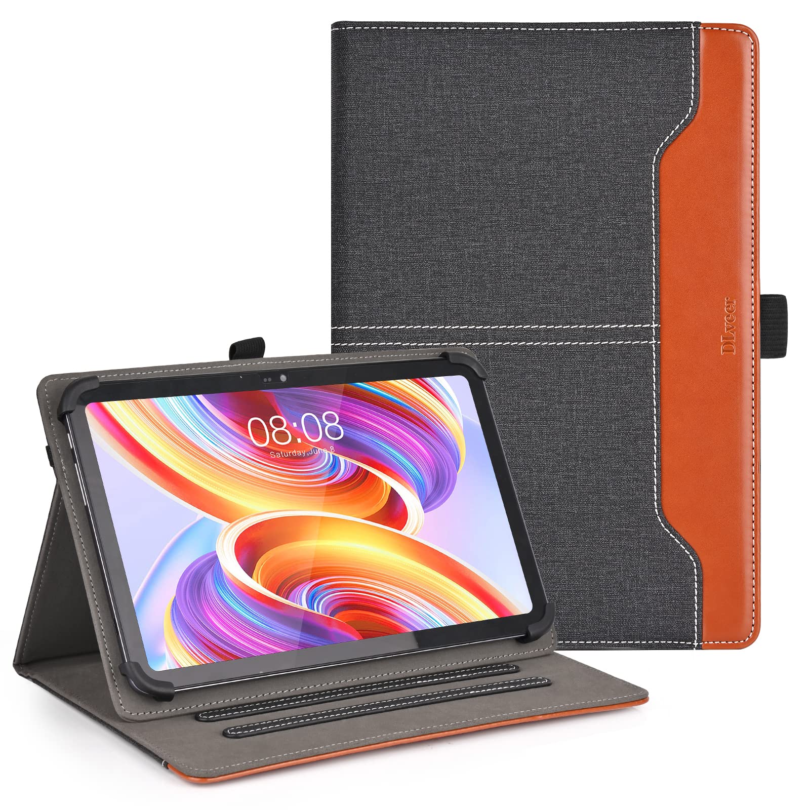 DLveer Universal Tablet Case | 10-11 Inch PU Leather Multi-Angle Cover