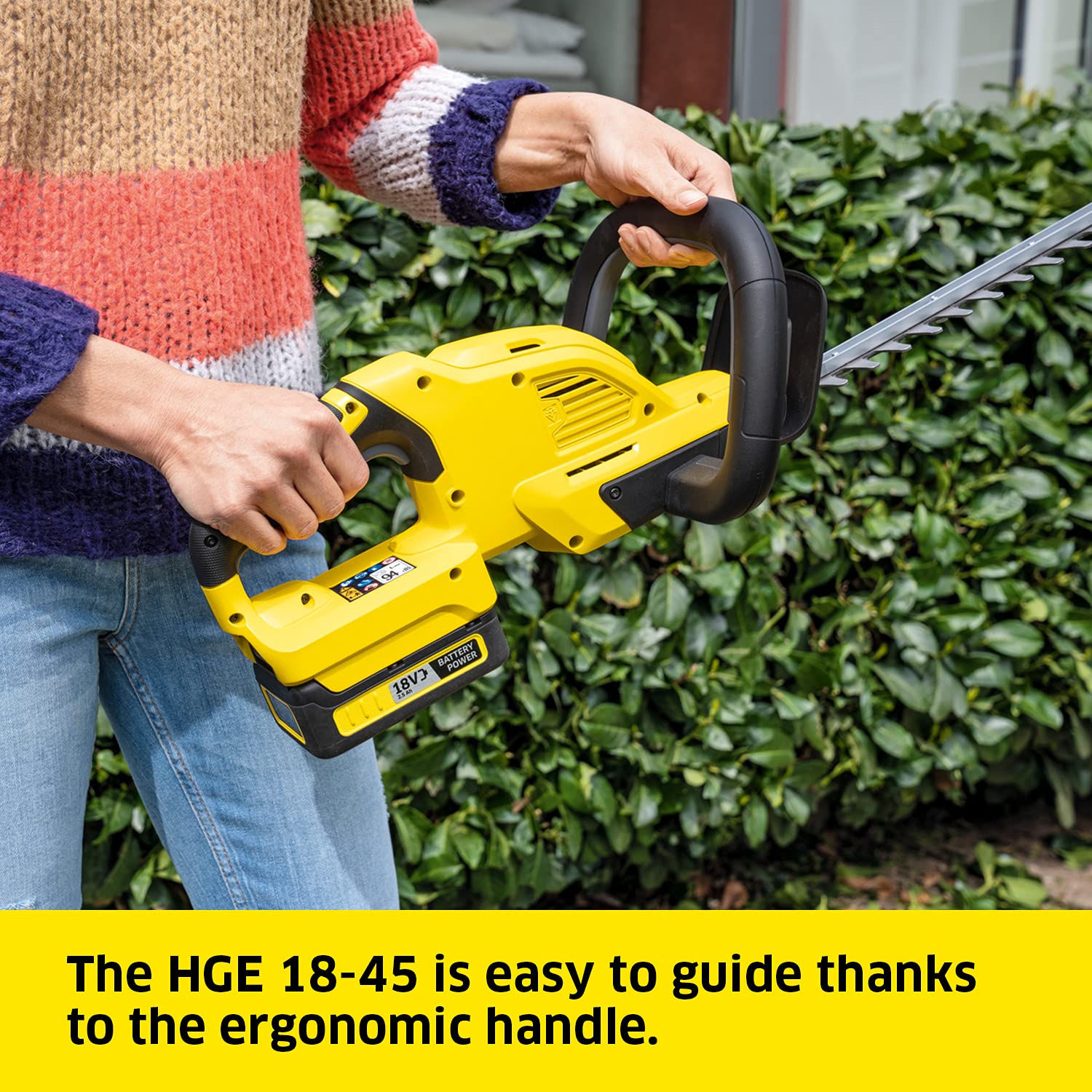 Kärcher HGE 18-45 Cordless Hedge Trimmer | 45cm Diamond-Ground Blade