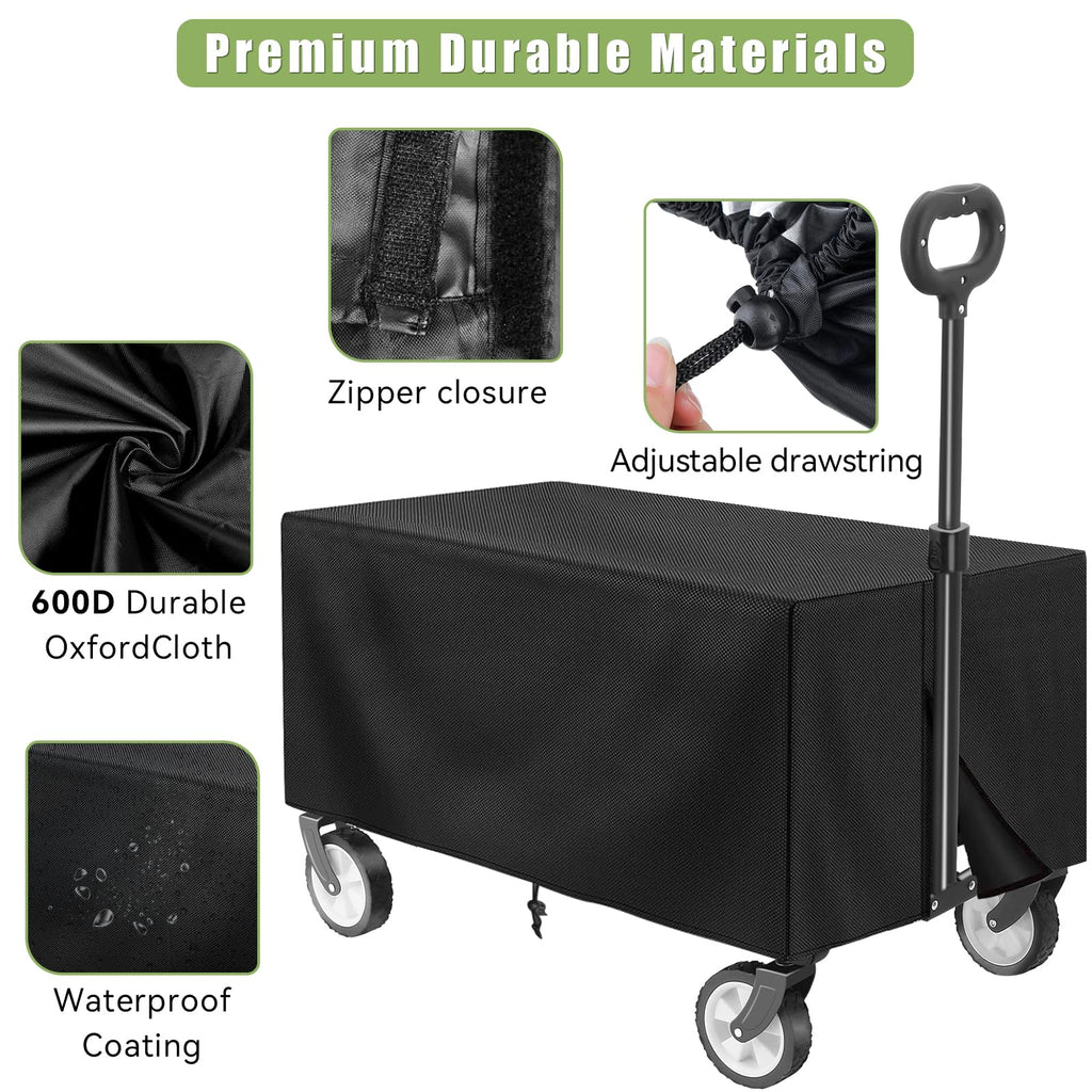HOFTME Foldable Garden Trolley – Heavy Duty 220lbs All-Terrain Cart