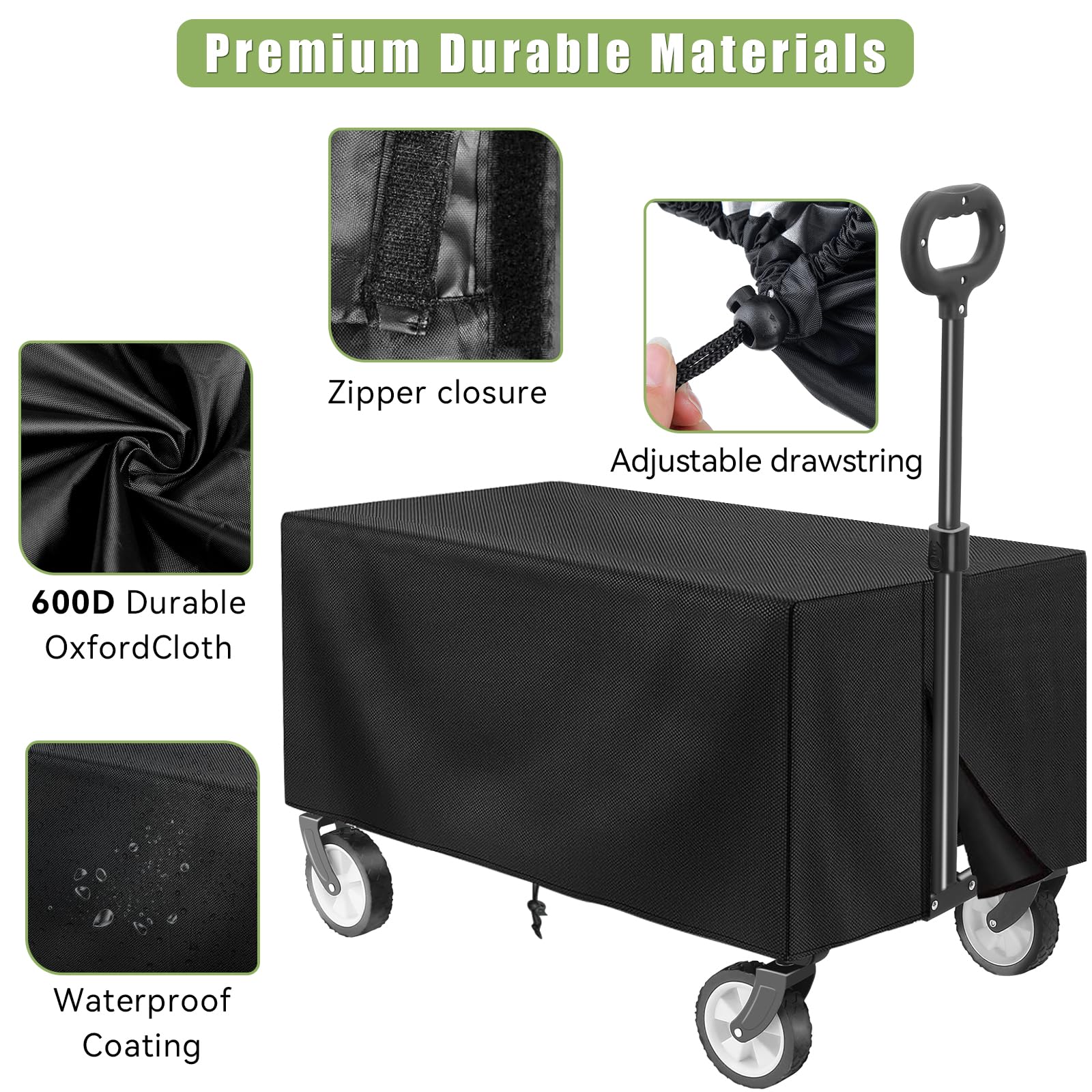 HOFTME Foldable Garden Trolley – Heavy Duty 220lbs All-Terrain Cart