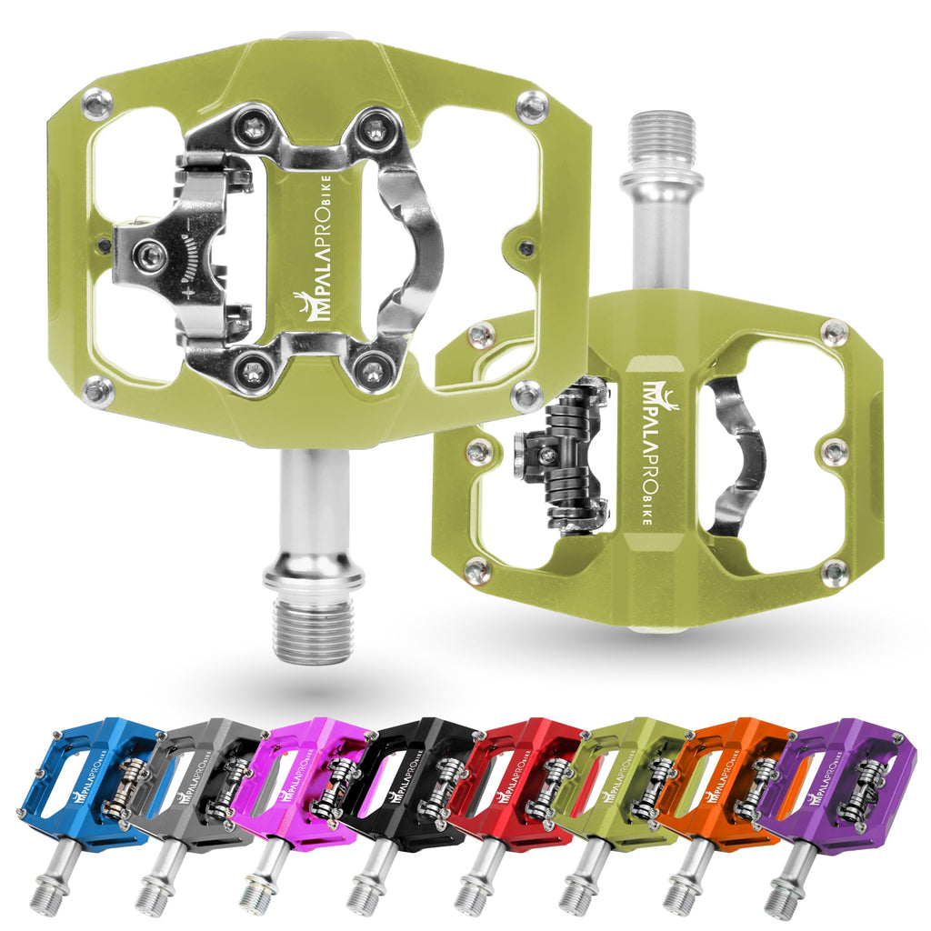 IMPALAPRO Dual Function MTB Pedals | Flat & SPD Clipless | 9/16" Yellow