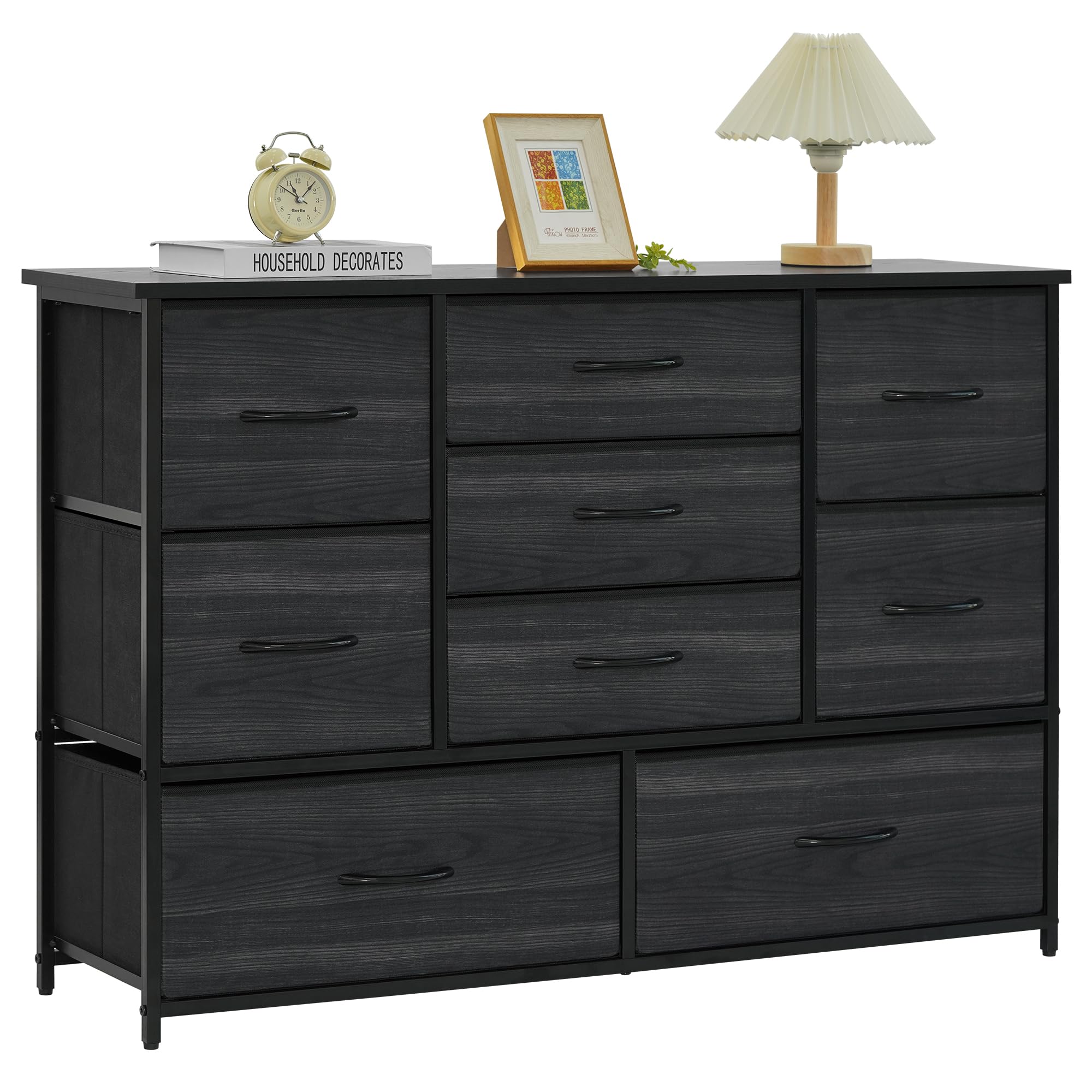 LYNCOHOME 9-Drawer Fabric Dresser | Wide Storage Chest for Bedroom
