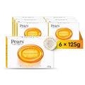 Pears Natural Amber Transparent Soap Bars 125g - 6 Pack with Soap Bag