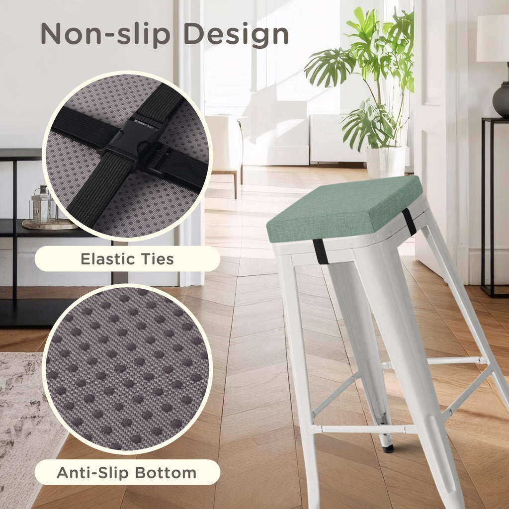 MineCozy Bar Stool Cushions Square 12" x 12" 1 Piece Sage Green - image 3