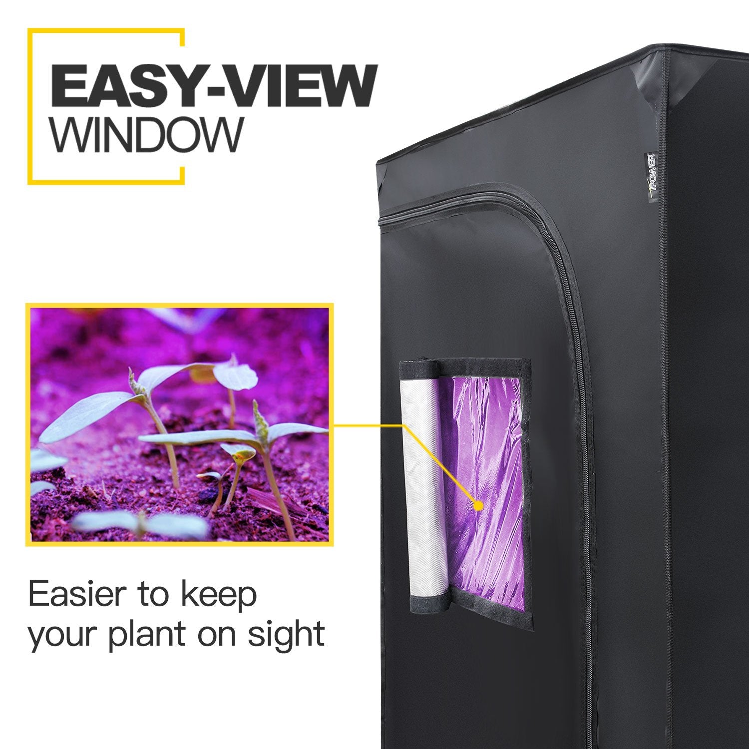 iPower Mylar Hydroponic Grow Tent – 36x36x72 Water-Resistant Indoor Tent