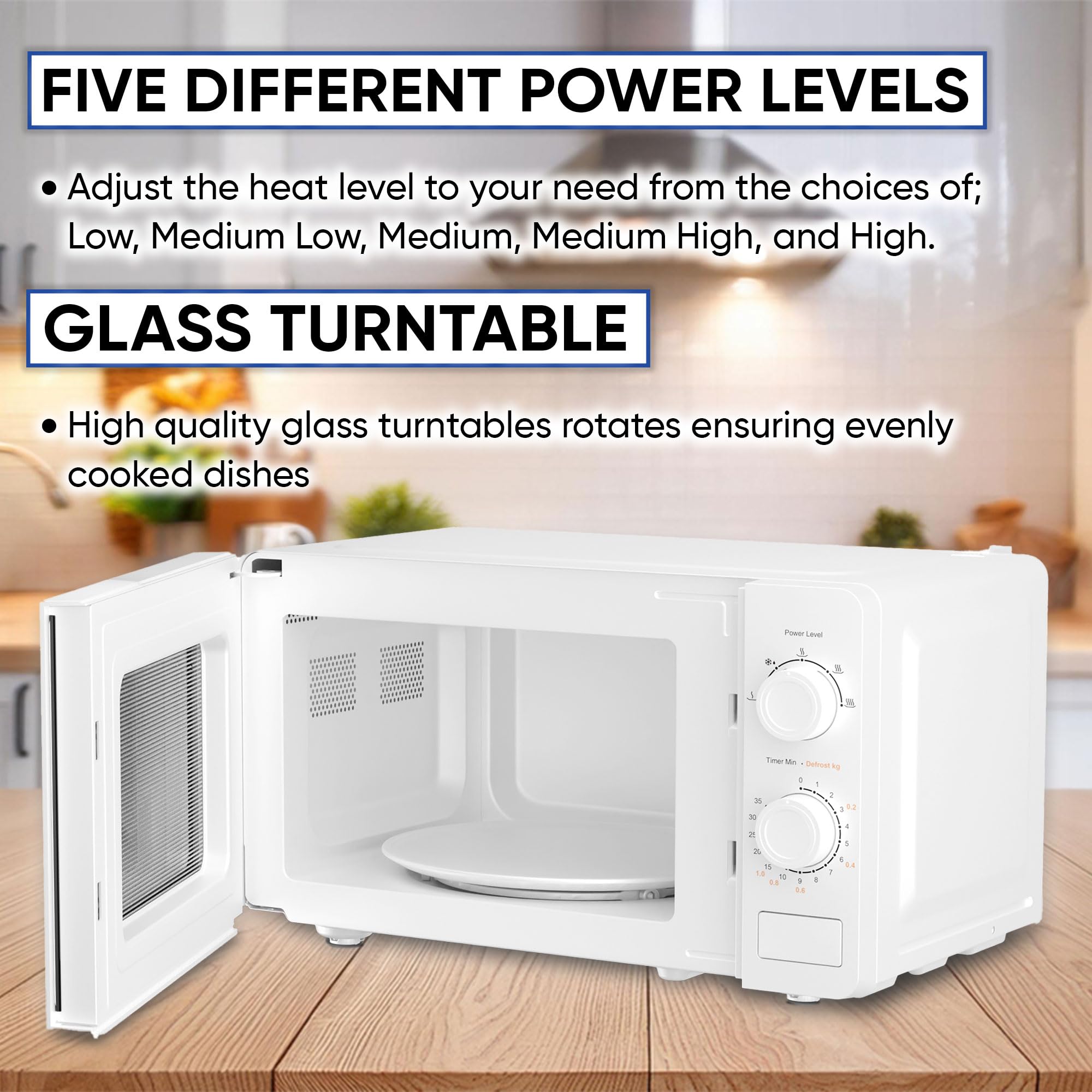 Cello 800W Microwave Oven | 20L Capacity with Defrost Function - White