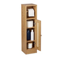 Relaxdays Slim Wooden Bathroom Cabinet | Free-Standing Toilet Roll Holder