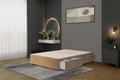 Bed Centre Flexby Divan Bed Base Only with 2 Drawers Same Side, No Headboard - Available in 3FT, 4FT, 5FT & 6FT 3FT Single, Plush Beige Fabric