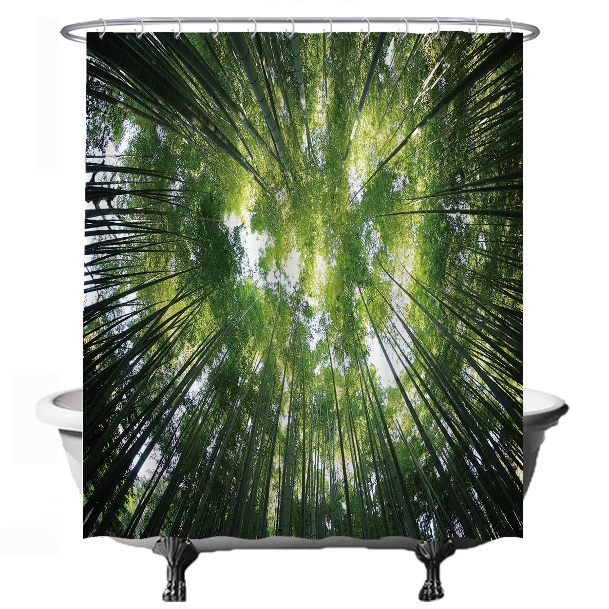 Ulticool Nature Forest Shower Curtain – Waterproof Green Polyester – 180x200cm