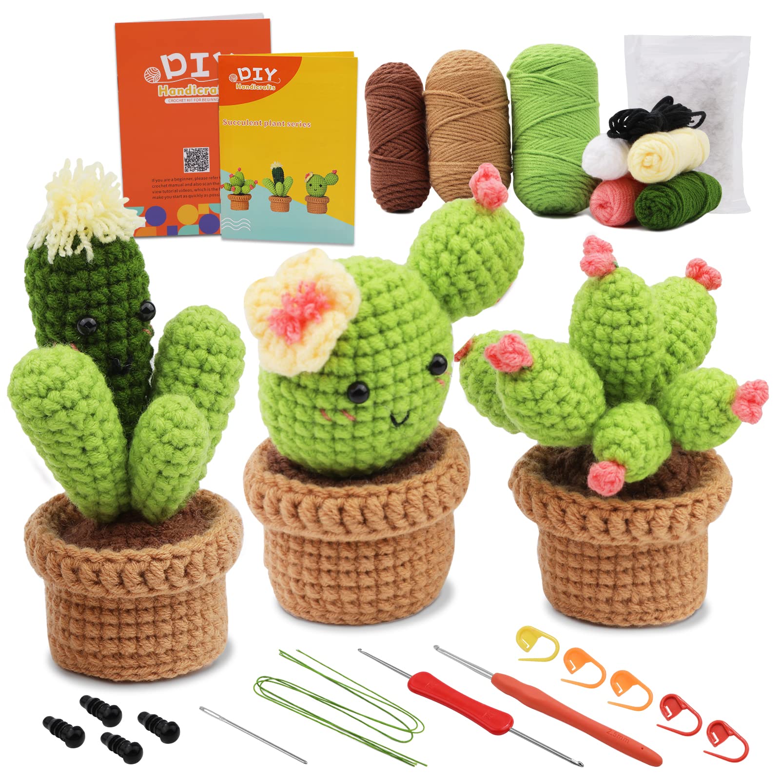 Namner Beginner Crochet Kit – DIY Succulent Potted Plants Starter Set