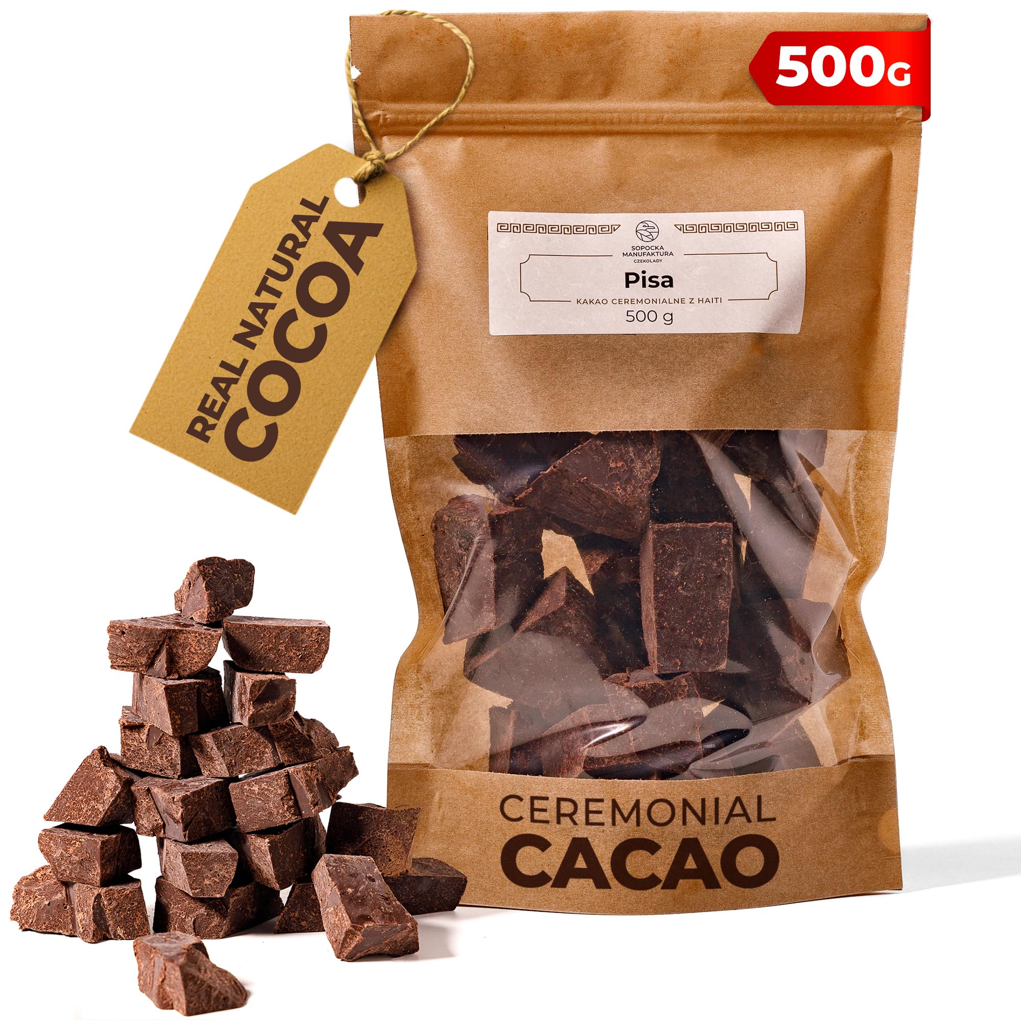 Ceremonial Raw Cacao Mass – 500g Keto Sugar-Free Block