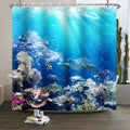 Ocean Shower Curtain – Waterproof Polyester Marine Life Decor
