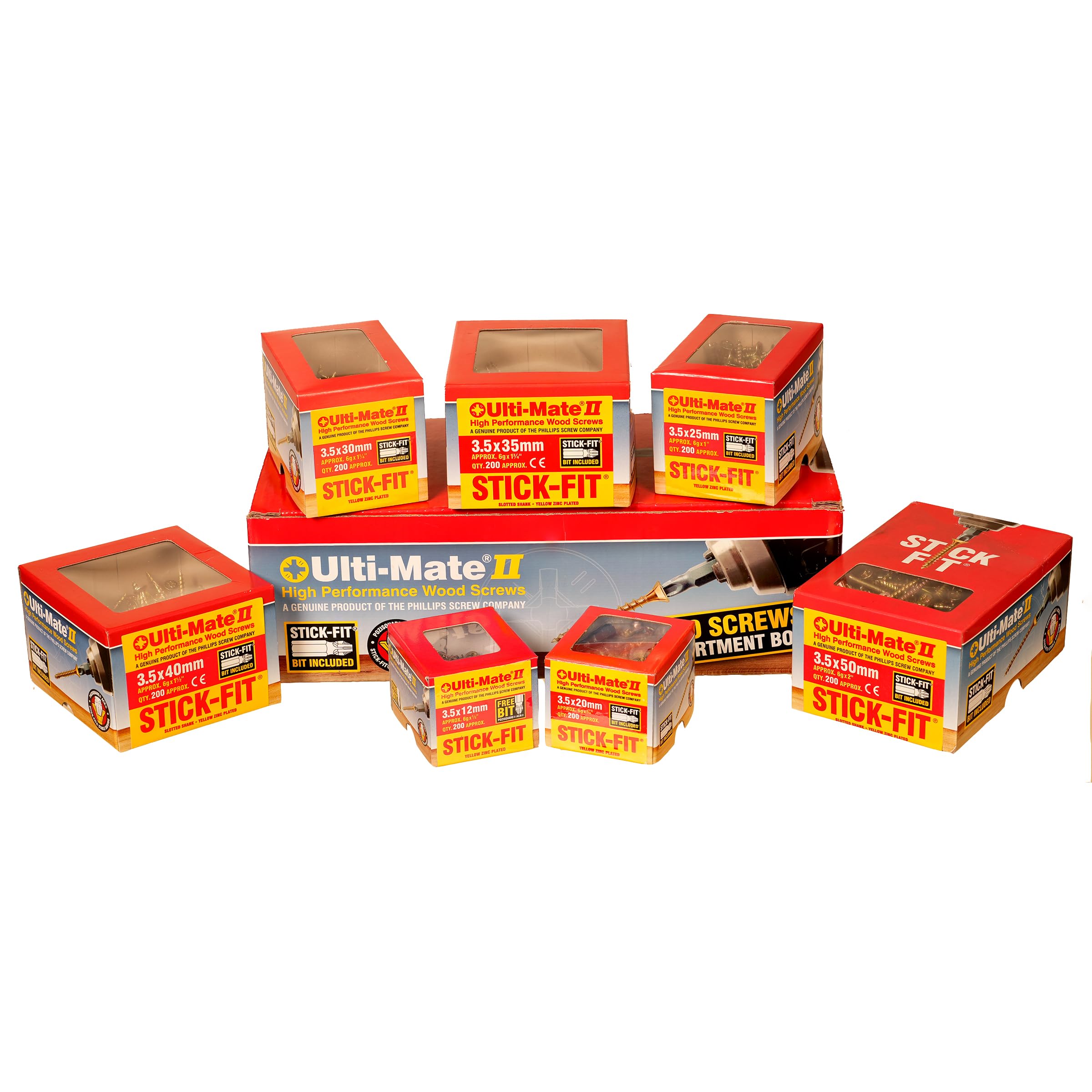 Ulti-Mate Woodscrews Assortment Pack – 1400pcs Hardware Fastener Kit