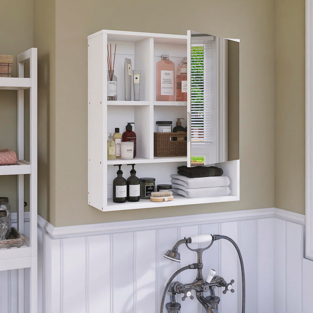 SMIBUY Bamboo Bathroom Mirror Cabinet | Wall Mounted Medicine Storage