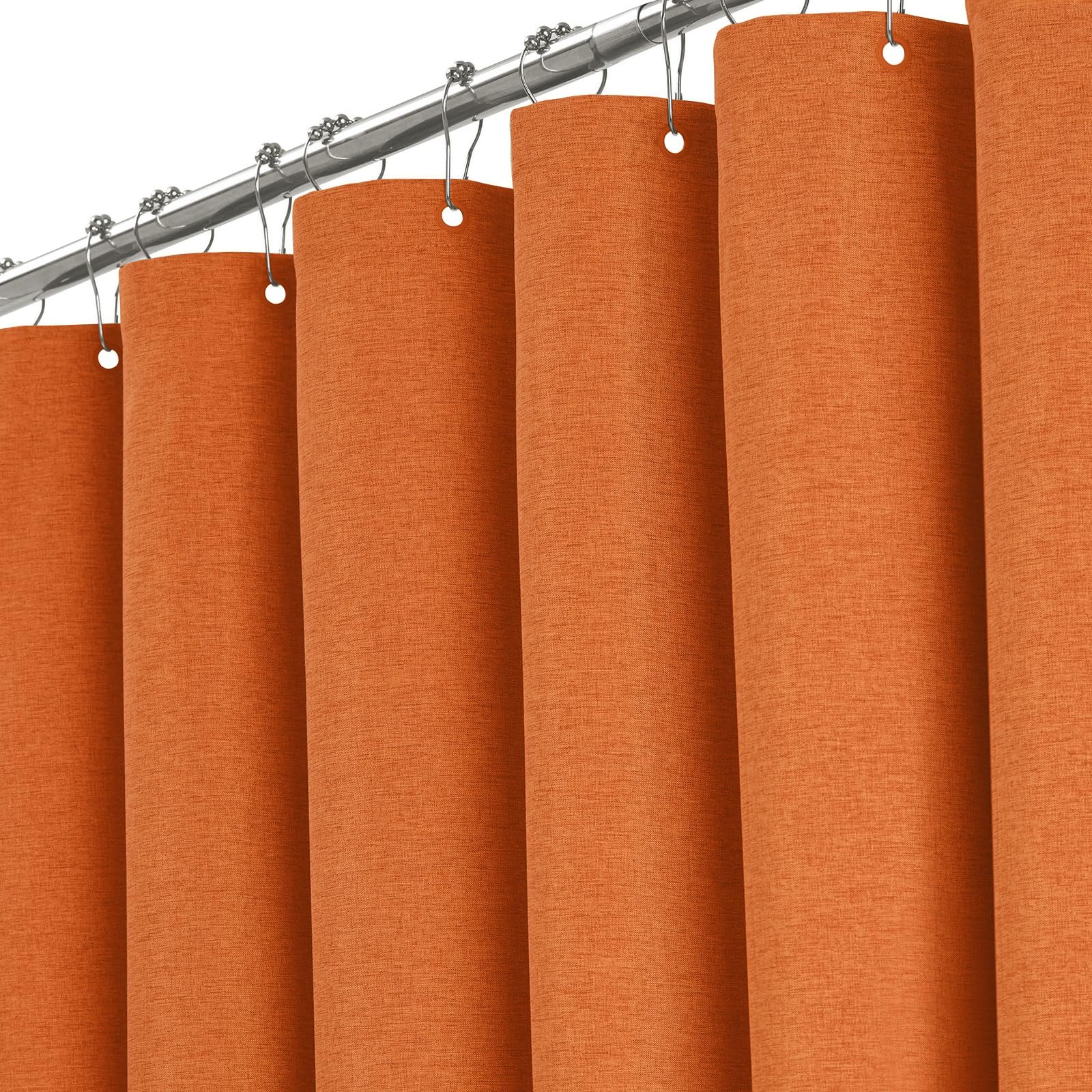 BTTN Extra Long Shower Curtain – 182x214cm Weighted Waterproof Linen Fabric
