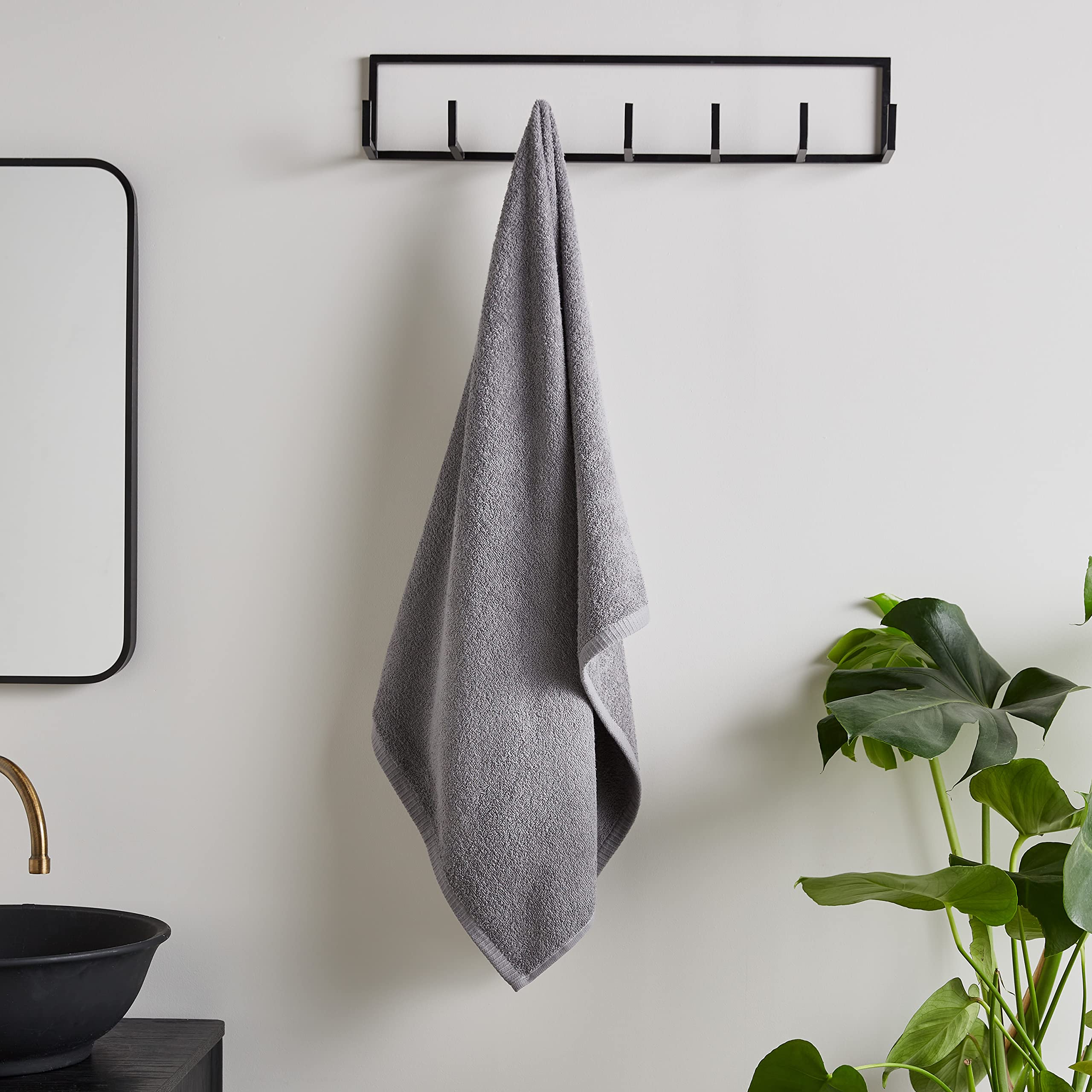 Catherine Lansfield Quick Dry Cotton Bath Sheet - Grey 90x140cm