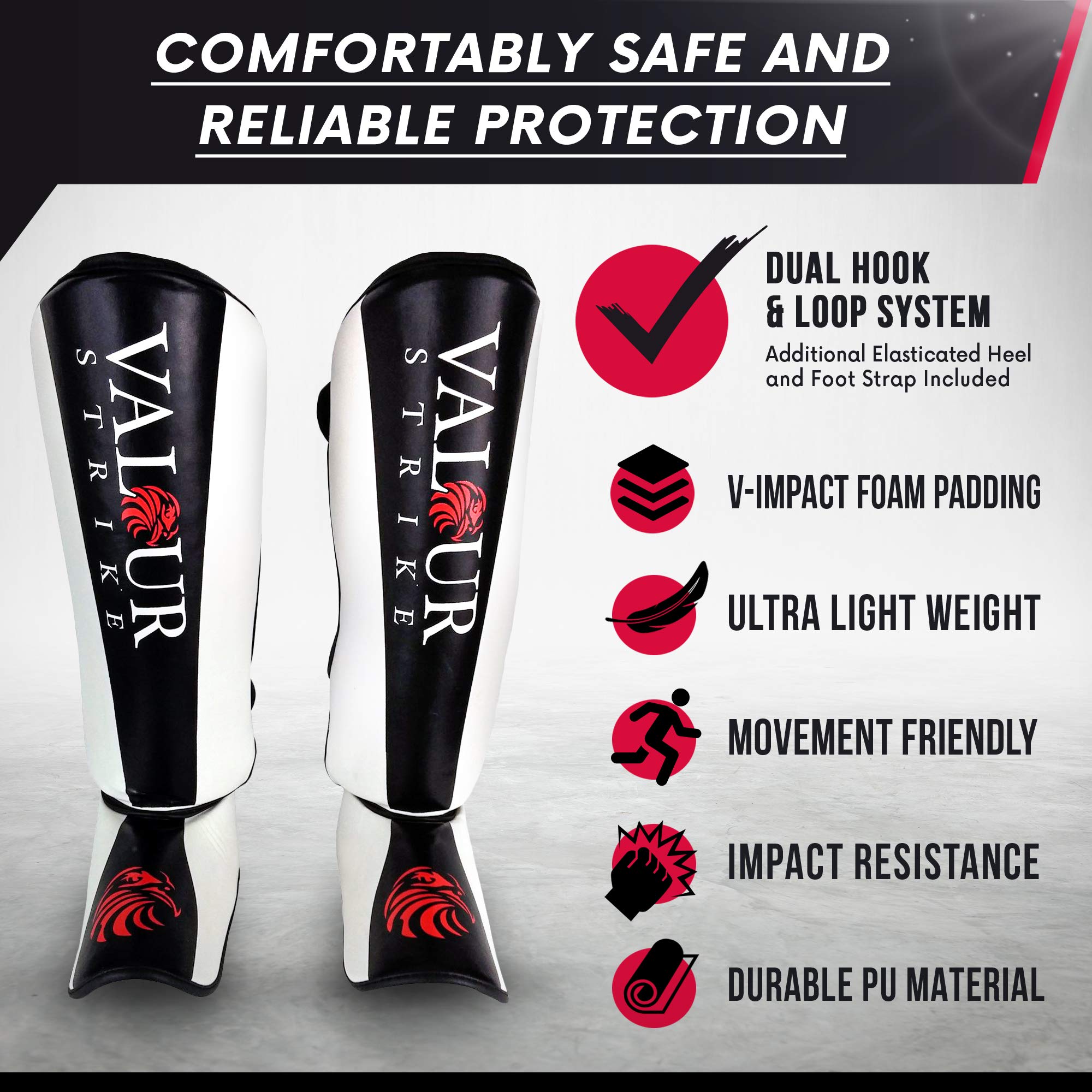 Valour Strike Shin Guards – Lightweight MMA & Muay Thai Sparring Pads