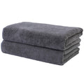 Polyte Microfibre Hair Drying Salon Towel - 2 Pack, Dark Grey (50x101 cm)