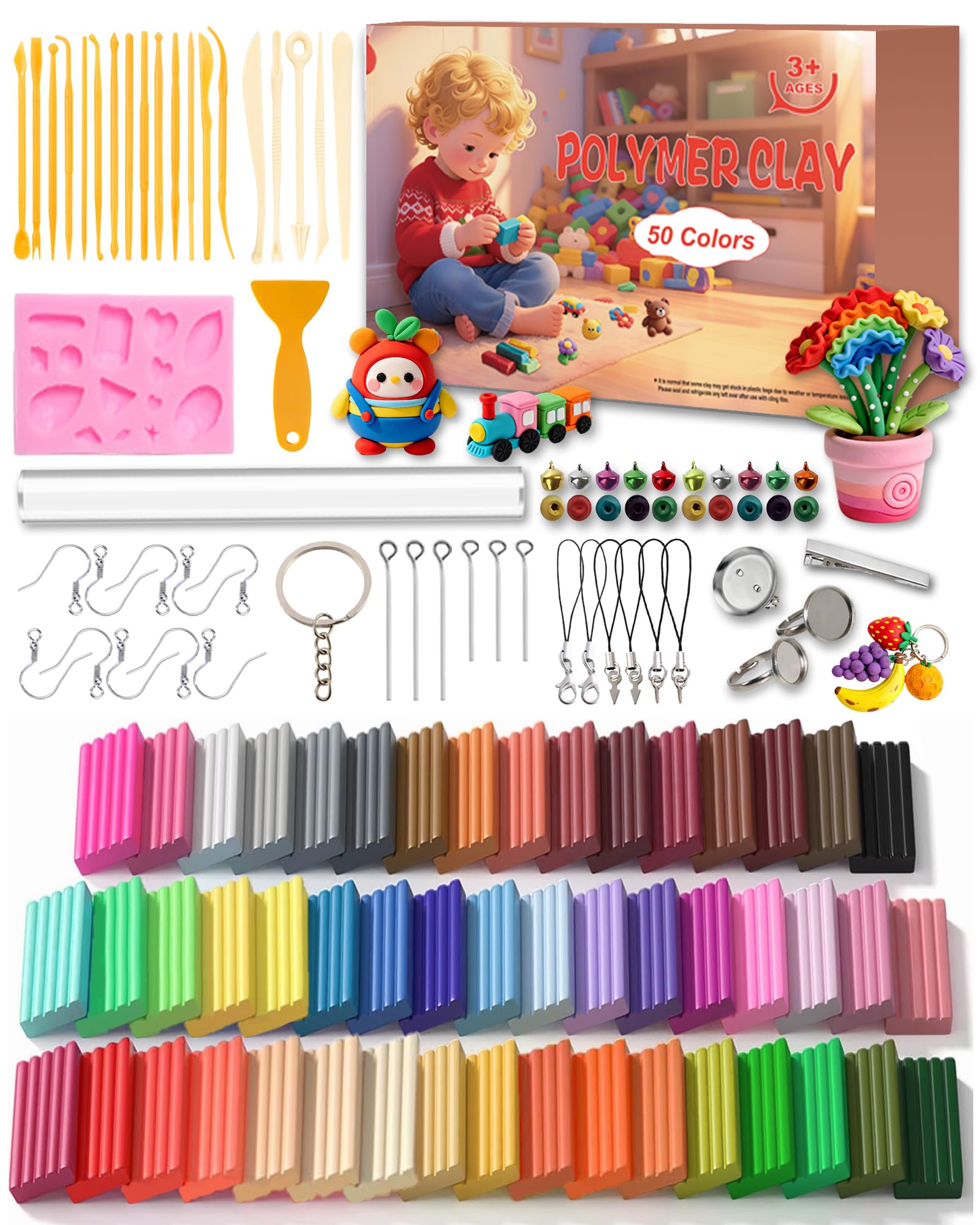 cyctravel 50 Colors Polymer Clay Kit – Oven Bake Clay with Tools