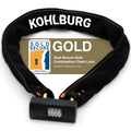 KOHLBURG Sold Secure Gold Combination Bike Lock - 8mm Hardened Steel Chain
