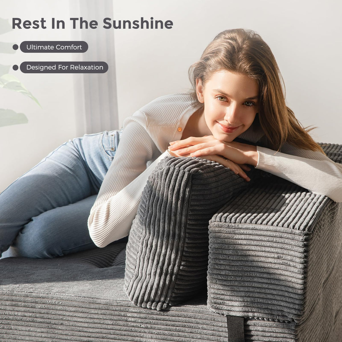 MAXYOYO Folding Sofa Bed, Convertible Sofa Bed with High-Density Support Foam, Portable 4 in 1 Fold Out Chair to Floor Lounger - image 3