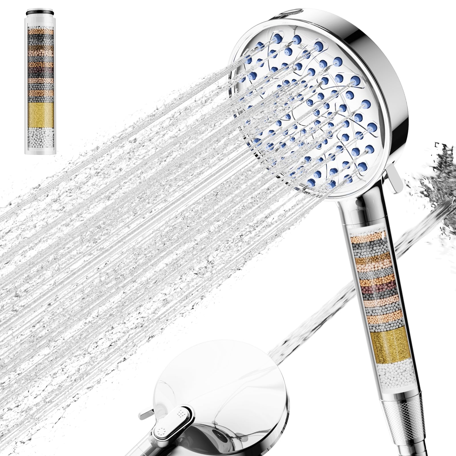 Cobbe Hard Water Filter Shower Head | 7 Spray Modes & 20 Stage Filter