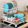 MAJALiS 2-Tier Dish Drying Rack | Rustproof Stainless Steel with Drainboard
