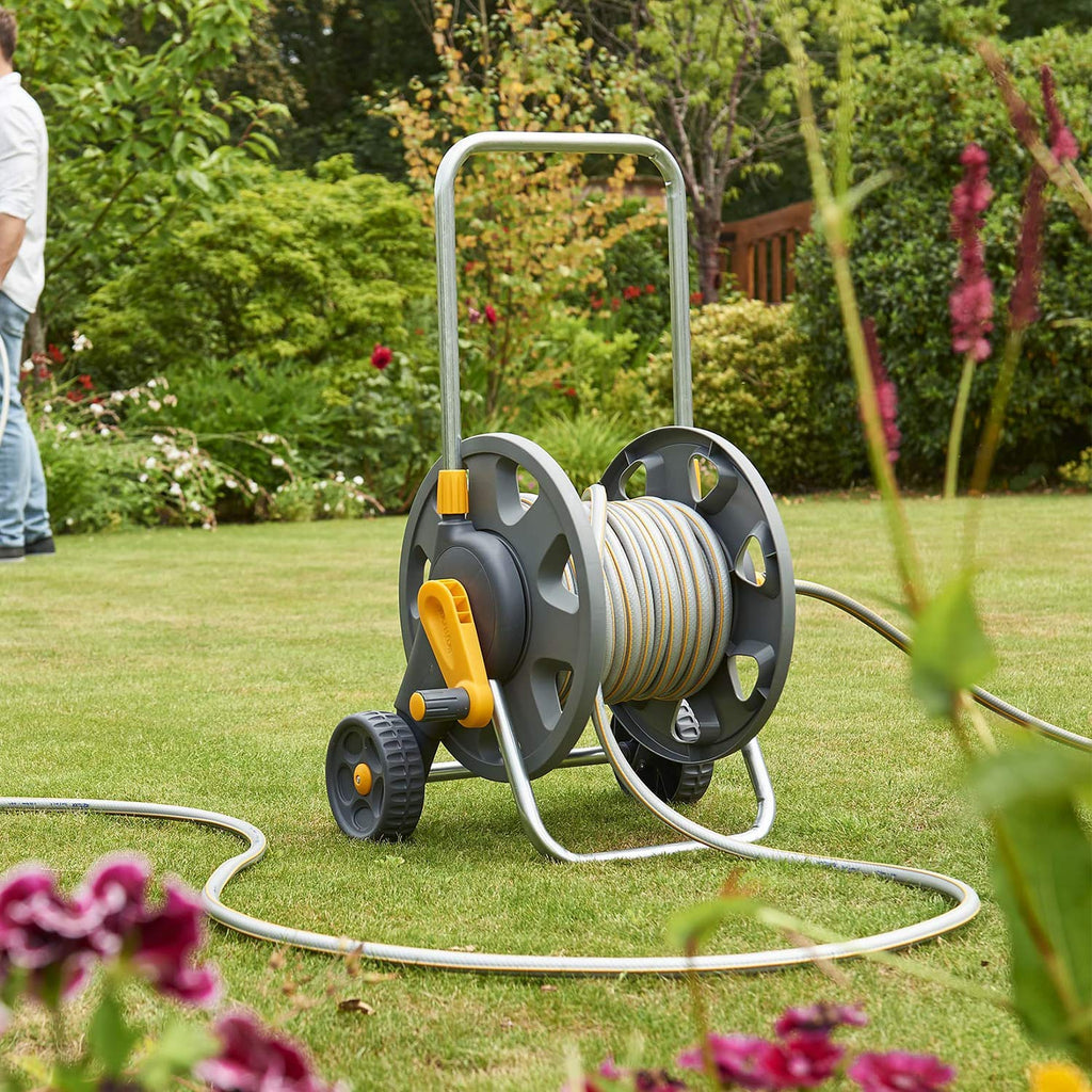 Hozelock 20m Hose Reel Cart – Assembled with Nozzle and Fittings