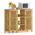 SogesPower Bamboo Bathroom Storage Cabinet | 2-in-1 Modular 3-Tier Organizer