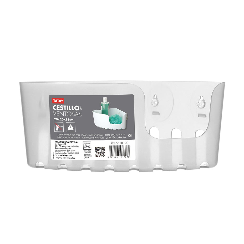 TATAY Shower Caddy Standard Polypropylene Secure Suction Cups