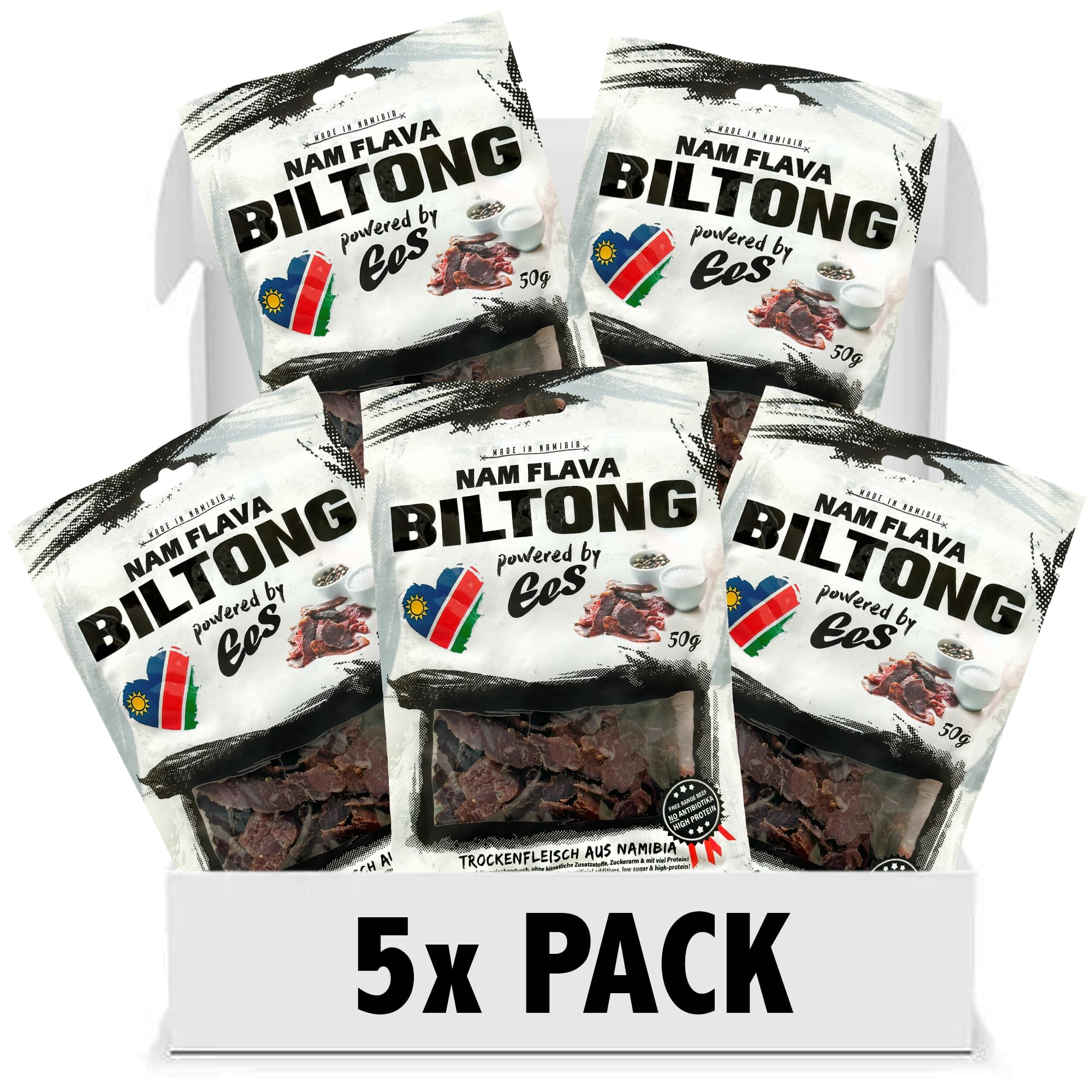 Nam Flava Original Namibian Biltong – High Protein Beef Jerky, 250g