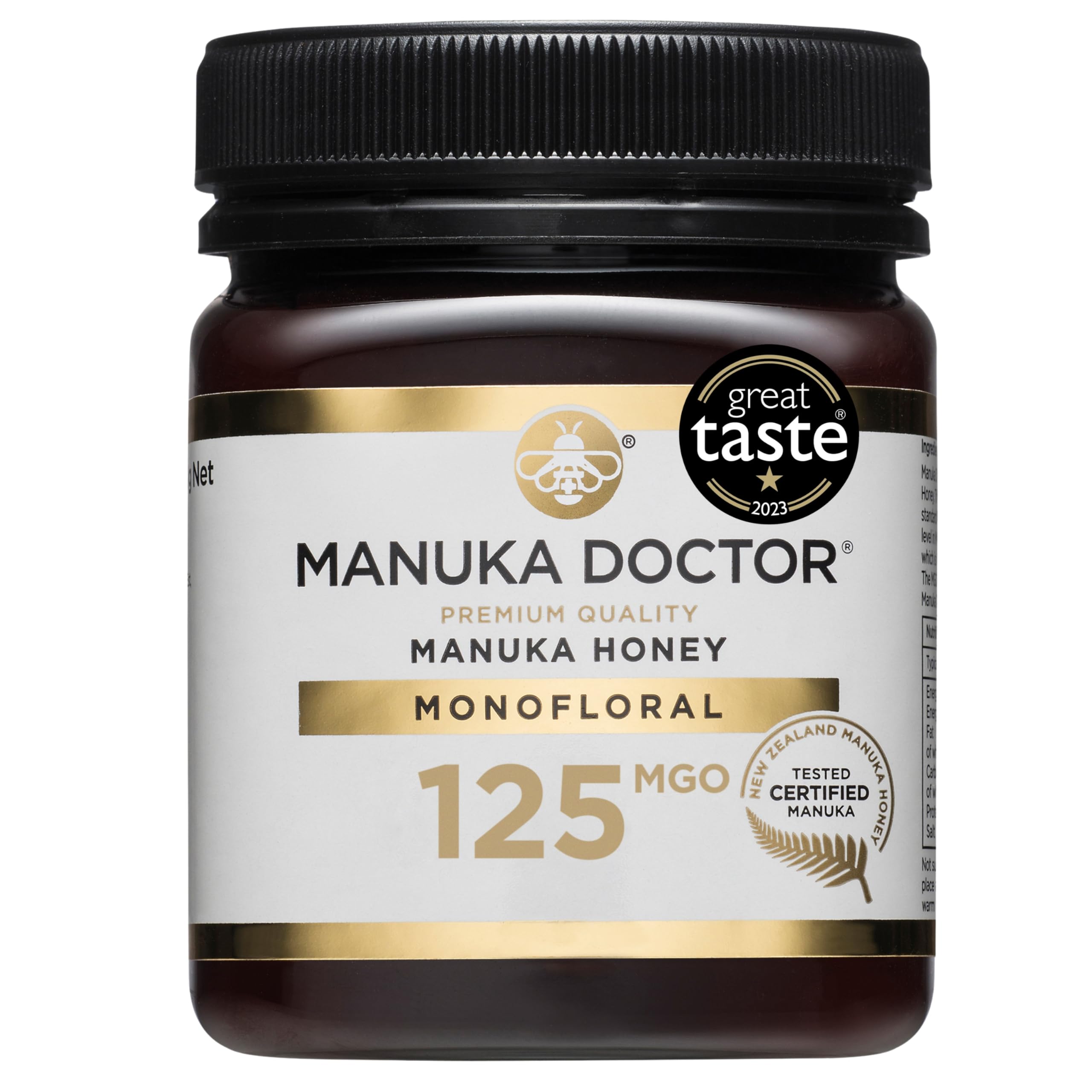 Manuka Doctor MGO 125+ Monofloral Manuka Honey - 250g Raw NZ Honey