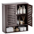 SMIBUY Bamboo Wall Mounted Bathroom Cabinet | 2-Door Medicine Organizer