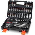 53-Piece 1/4" Metric Socket Set with 72-Teeth Ratchet