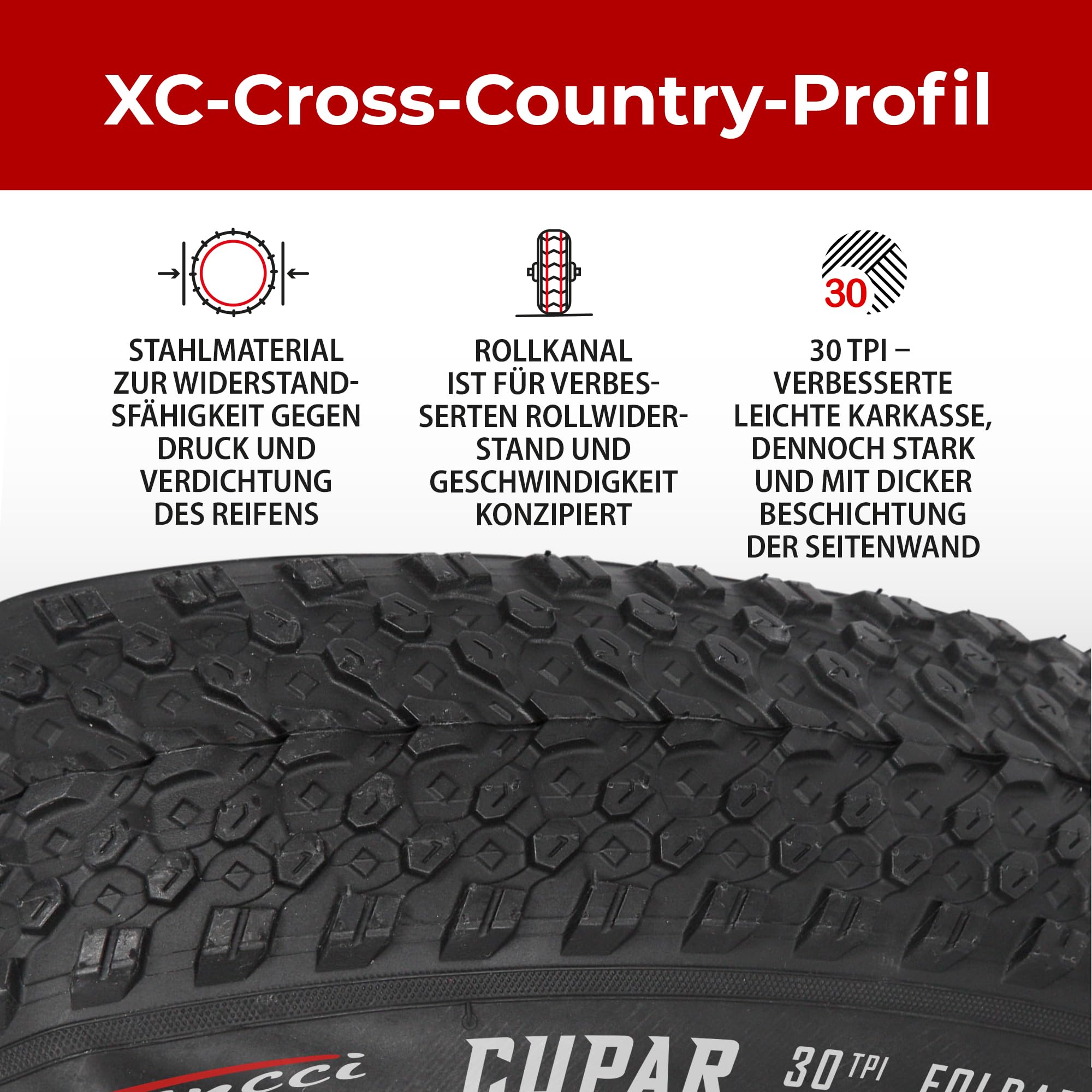 Fincci 26 x 2.125 Foldable MTB Tyres & Schrader Inner Tubes Set