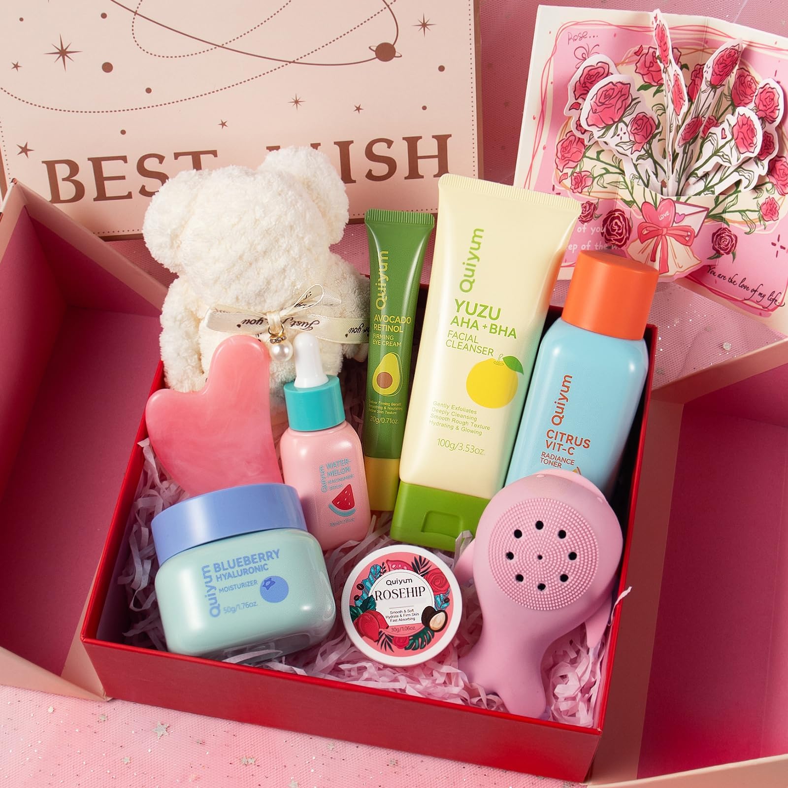 Quiyum Fruit Skincare Set - 9-Piece Hydrating & Radiance Gift Kit