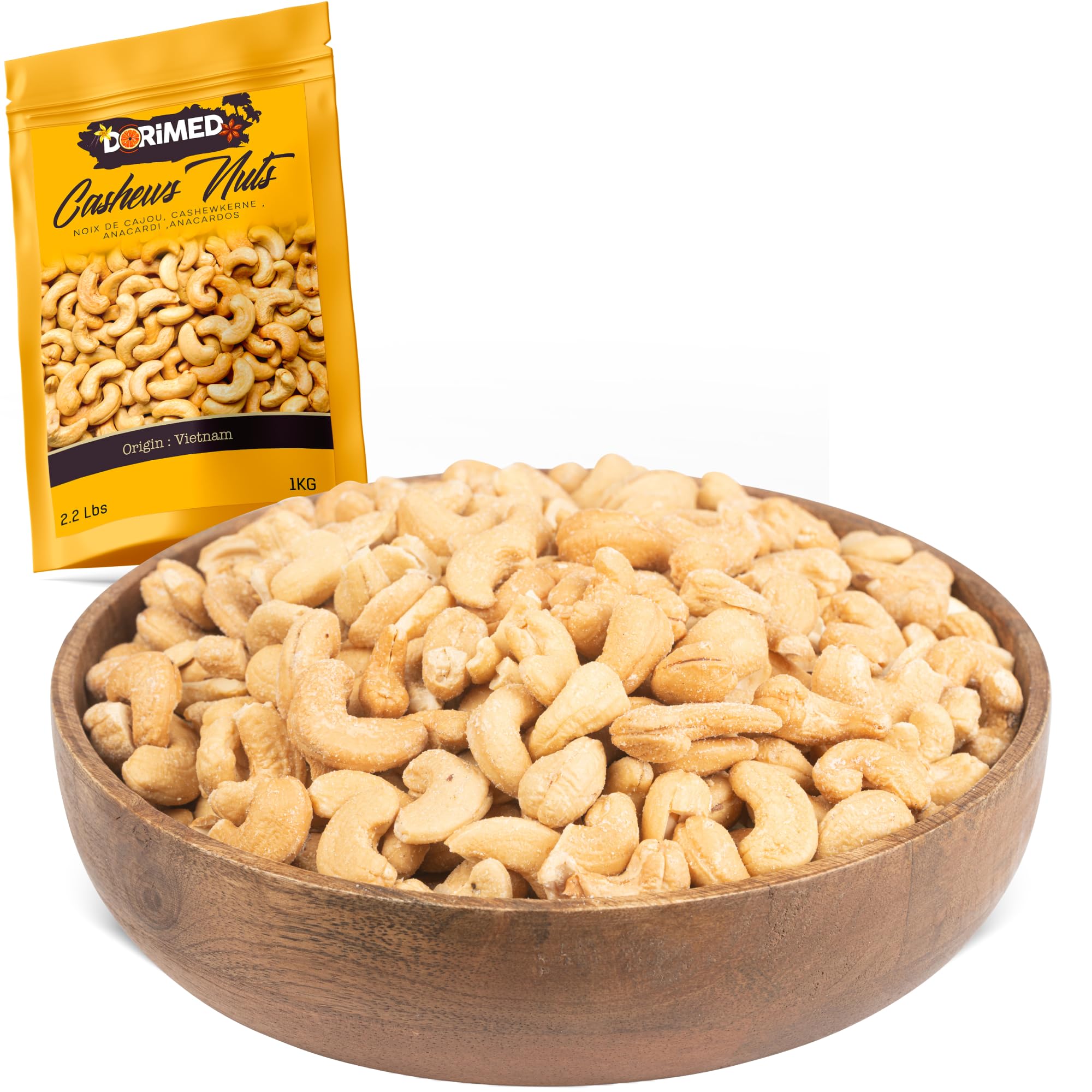 Jolof Store Roasted and Salted Cashew Nuts – 1kg Resealable Bag