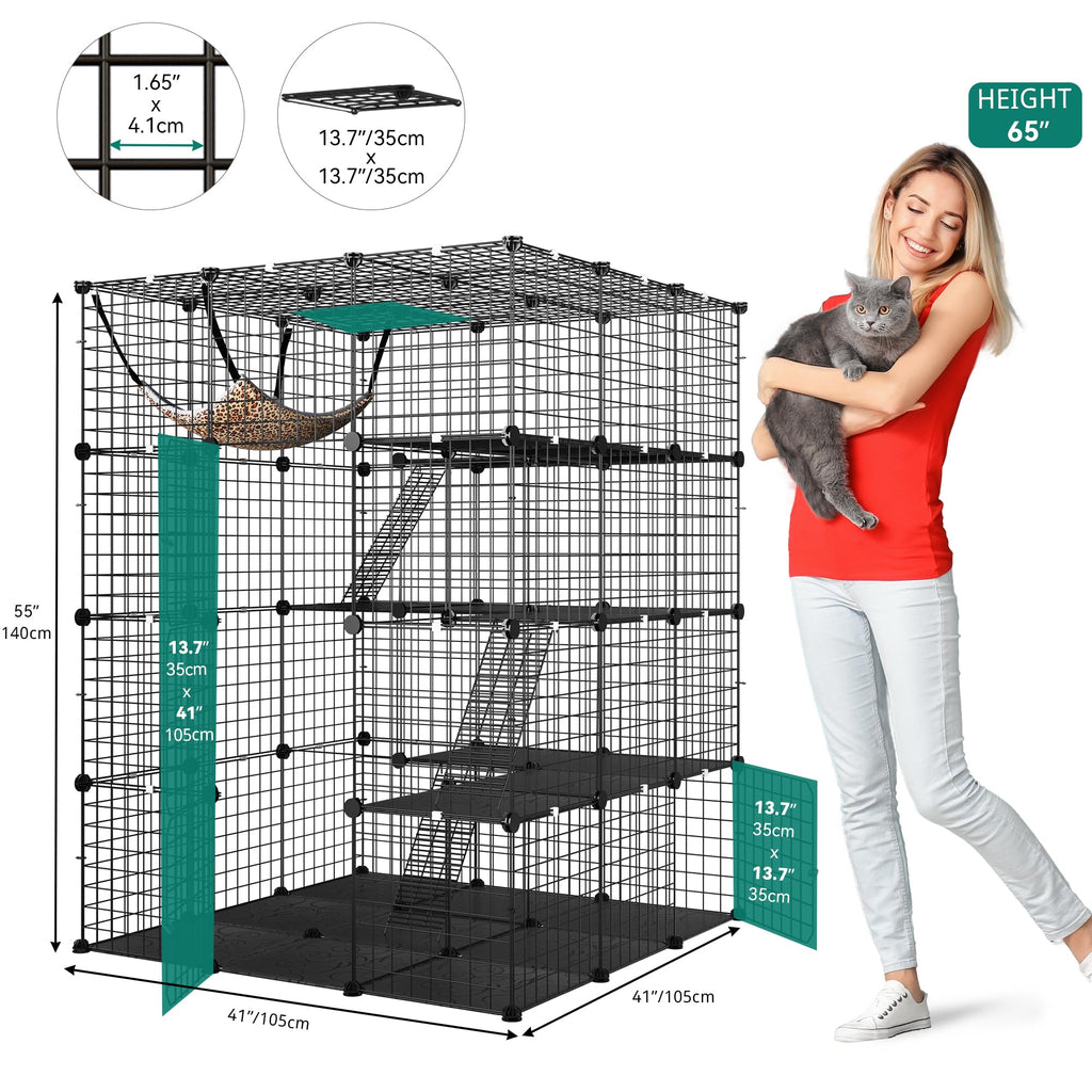 YITAHOME 4-Tier Large Cat Cage – Metal Wire Enclosure with Hammock