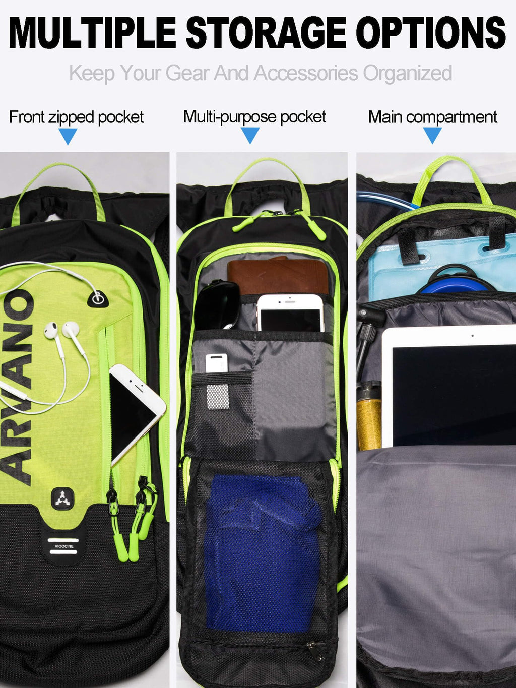 Arvano 6L Hydration Backpack with 2L Water Bladder – Lightweight Cycling Pack