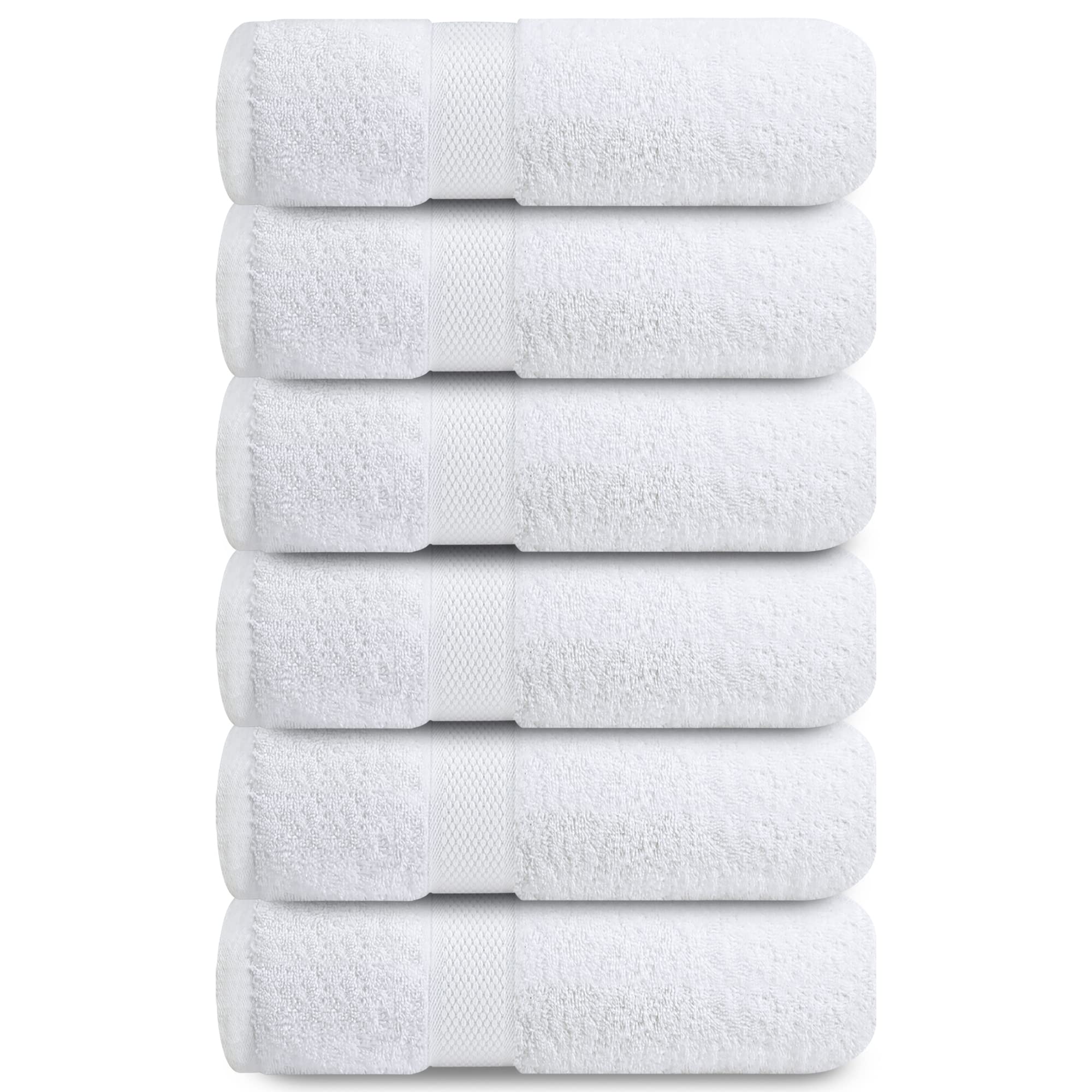 Infinitee Xclusives 100% Cotton White Hand Towels 6-Pack | 40 x 72 cm