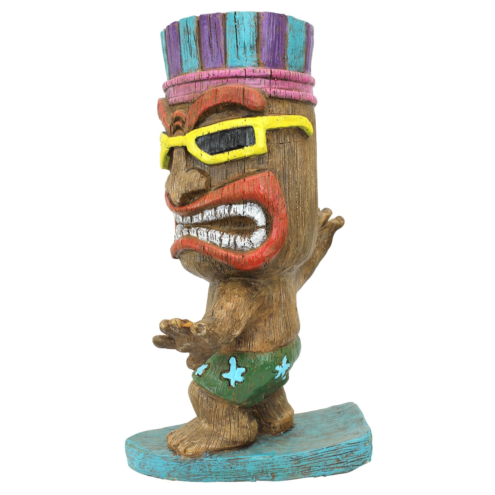 Design Toscano Kahuna Tiki Surfer Dude Statue – Hand-Painted Resin
