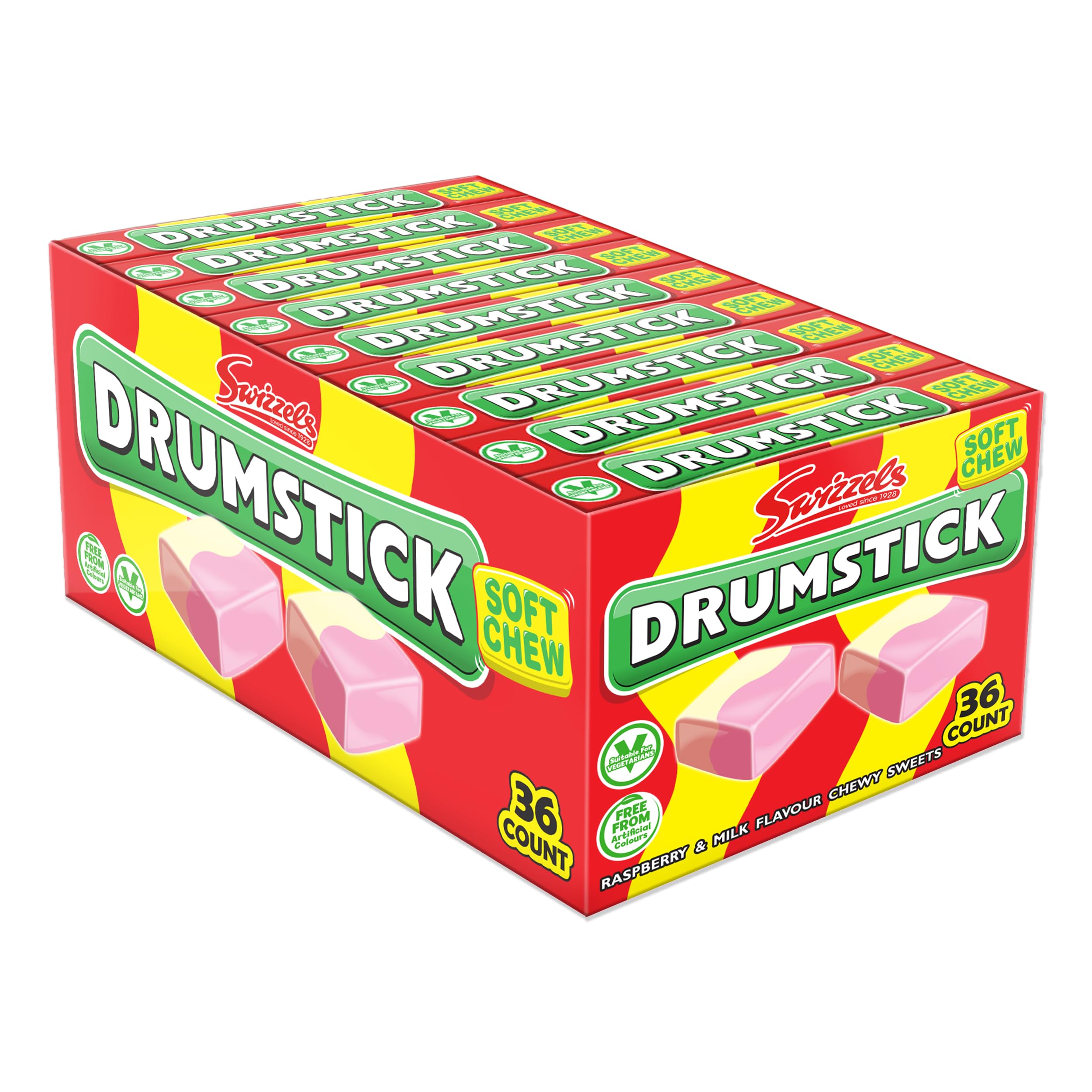 Swizzels Matlow Drumstick Chews - Bulk Retro Fruit Candy (36 Pack)