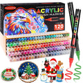 Funnasting 120 Colors Acrylic Paint Pens | Soft Brush Tip Markers for Rock Art